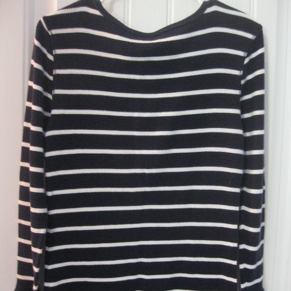Gap Thermal Henley Navy White Striped Large - Picture 4 of 4